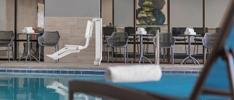Indoor pool, open 7:00 AM to 11:00 PM, sun loungers