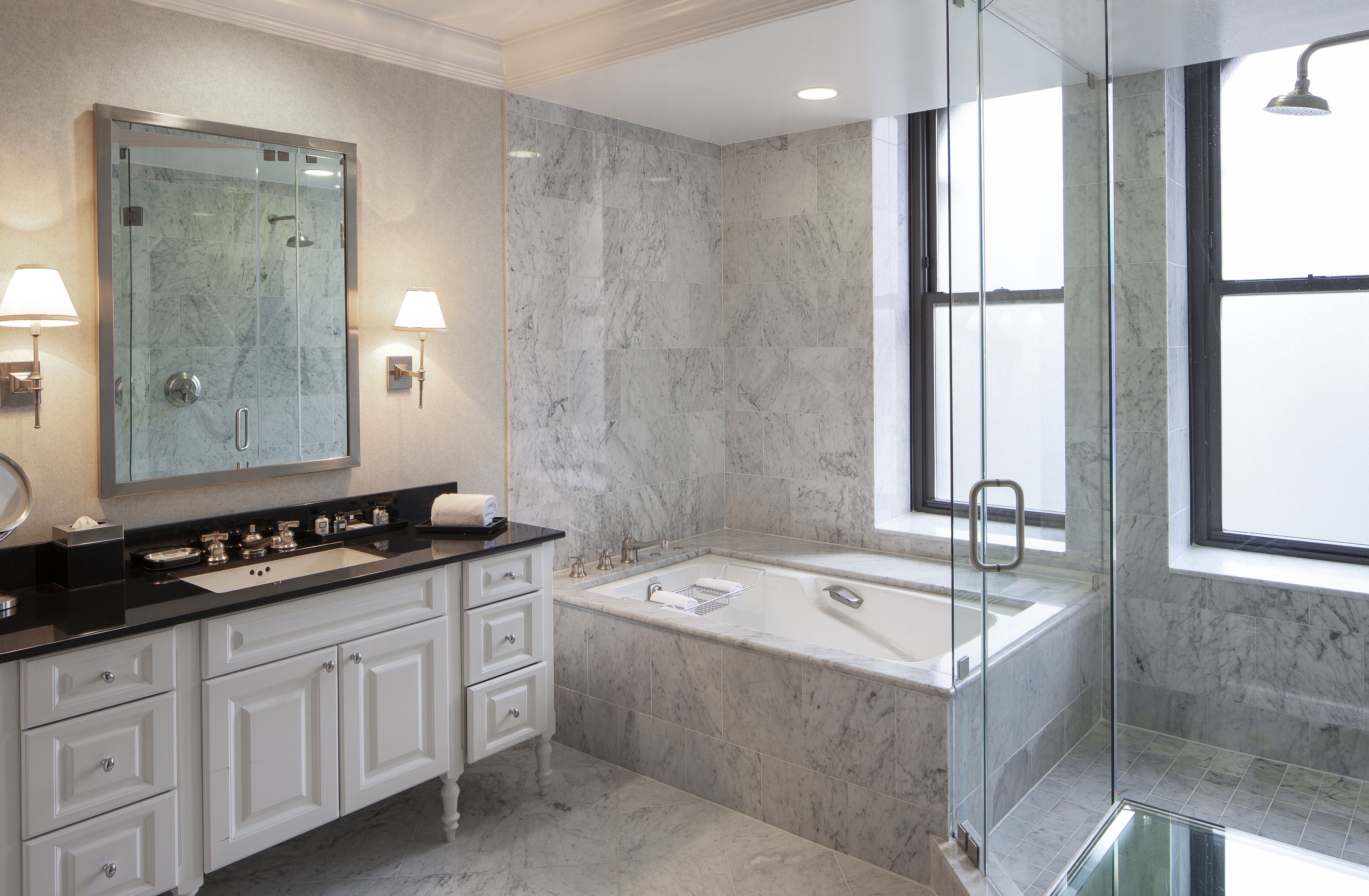 penthouse | bathroom | free toiletries, hair dryer, bathrobes, towels