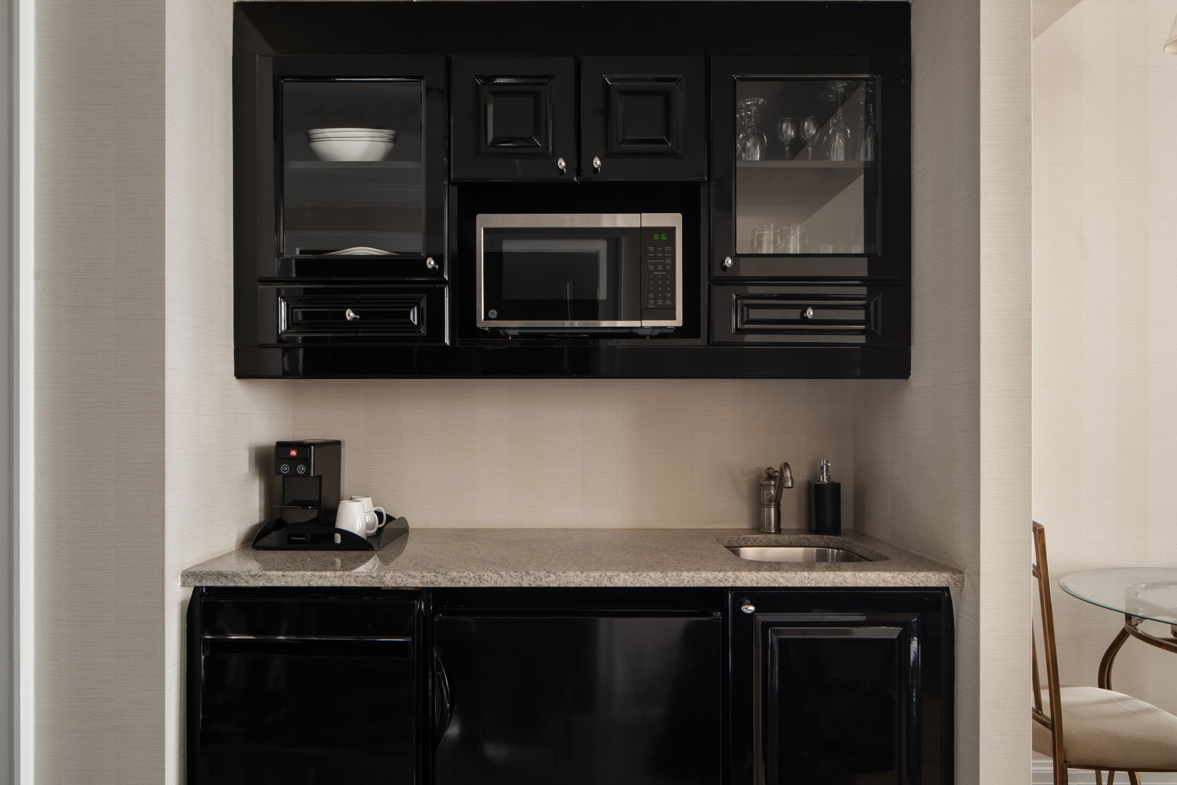 penthouse | private kitchenette | fridge, microwave, cookware/dishes/utensils, freezer