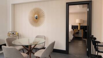 Broadway Skyline Suite | Premium bedding, pillowtop beds, in-room safe, individually decorated