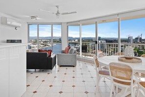 Three Bedroom - Superior | Living area | LCD TV, DVD player - Moorings On Cavill (Surfers Paradise)