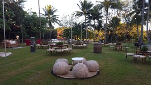 Outdoor banquet area