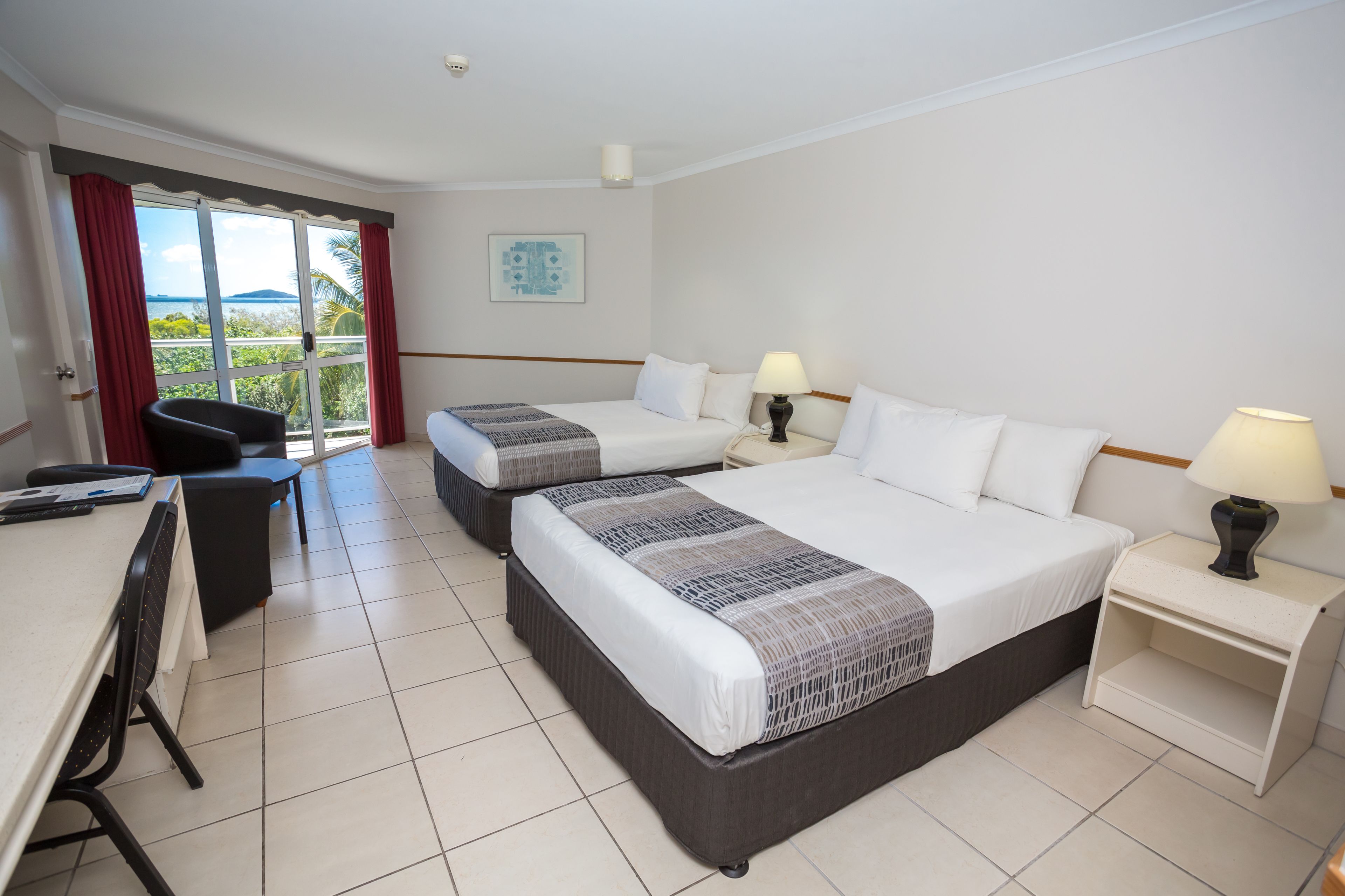 standard twin room, 2 double beds (pacific room) | iron/ironing board, cots/infant beds, free wifi, bed sheets