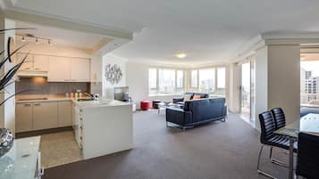 2 Bedroom Renovated Ocean View | Living area | 32-inch TV with cable channels, DVD player