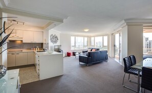 2 Bedroom Renovated Ocean View | Living area | 32-inch TV with cable channels, DVD player