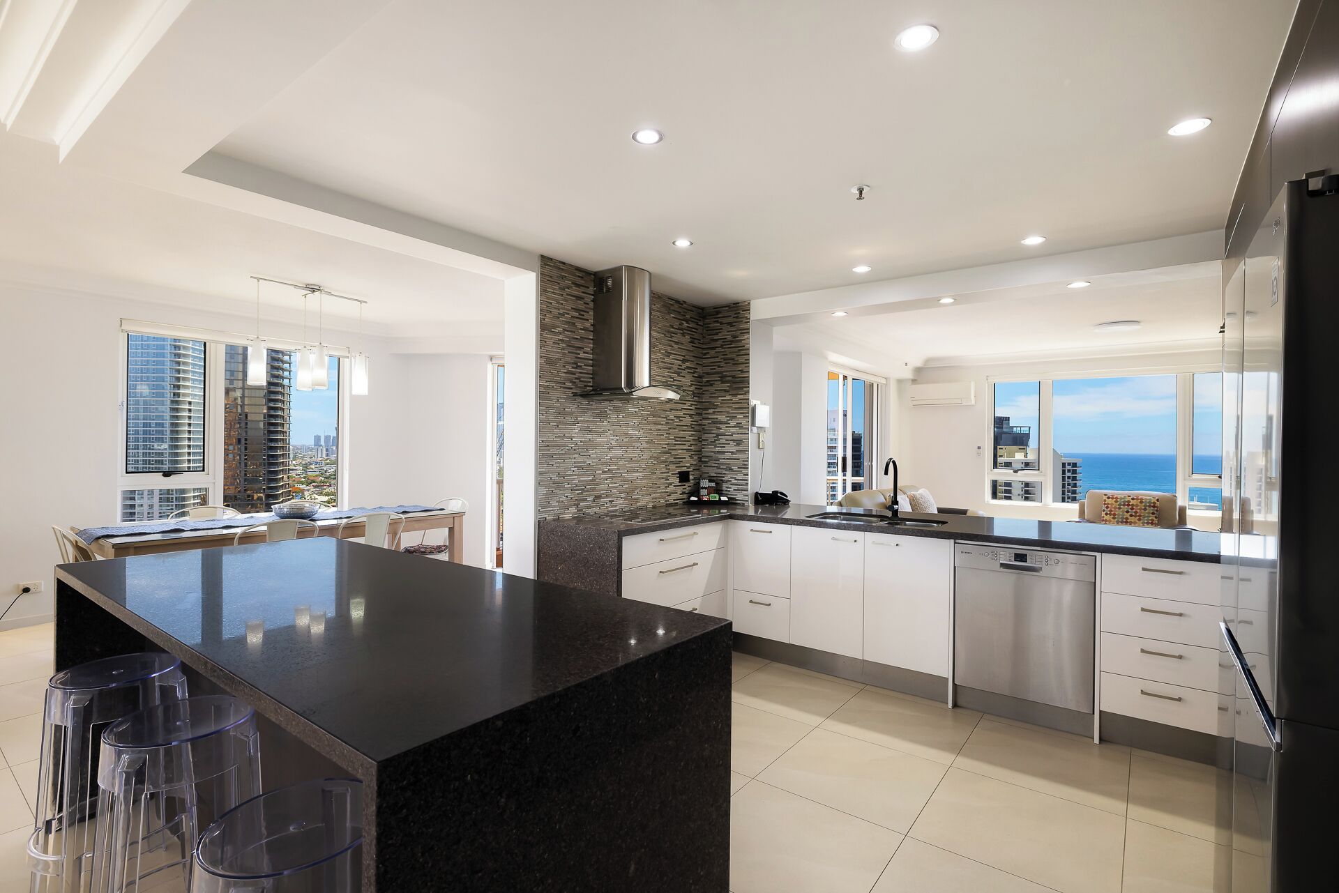 3 Bedroom Ocean View Premier Apartment | Private kitchen | Full-size fridge, microwave, stovetop, dishwasher