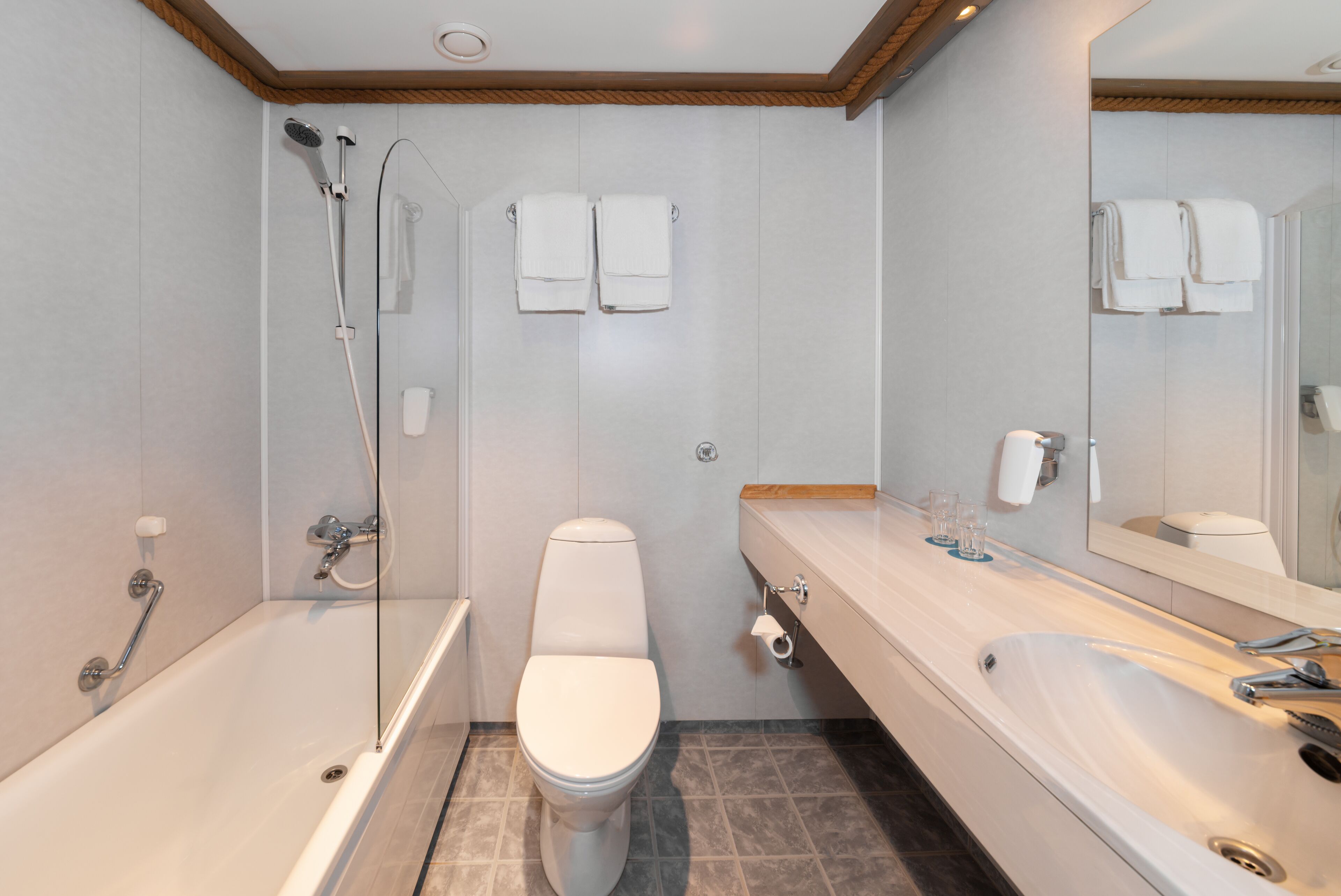 free toiletries, hair dryer, towels, soap