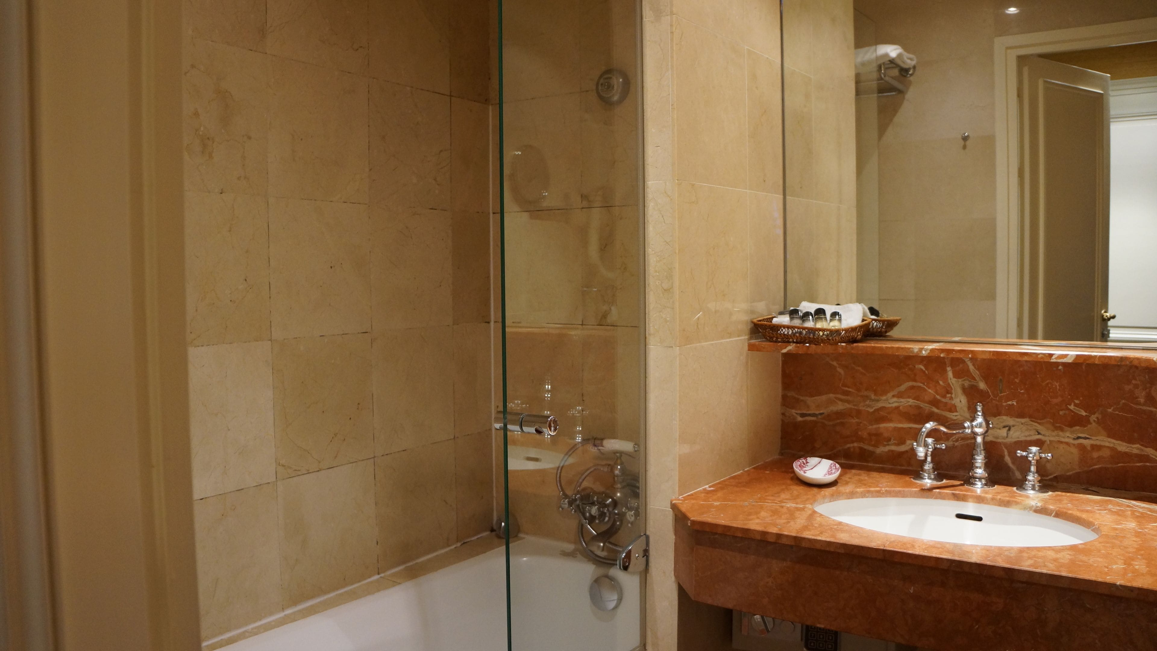 shower, eco-friendly toiletries, hair dryer, bathrobes