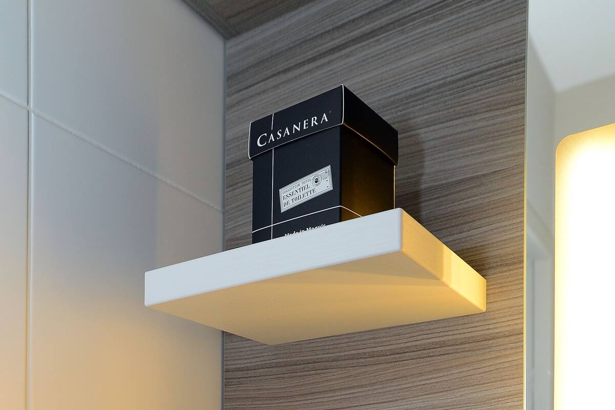 free toiletries, hair dryer, towels