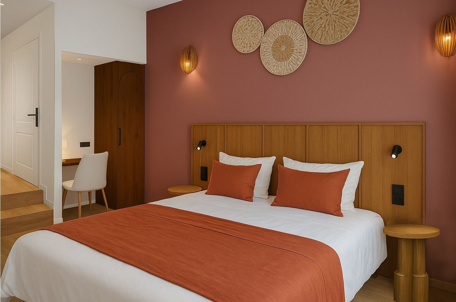 Quarto superior, 1 cama Queen | Roupas de cama premium, camas Select Comfort, frigobar