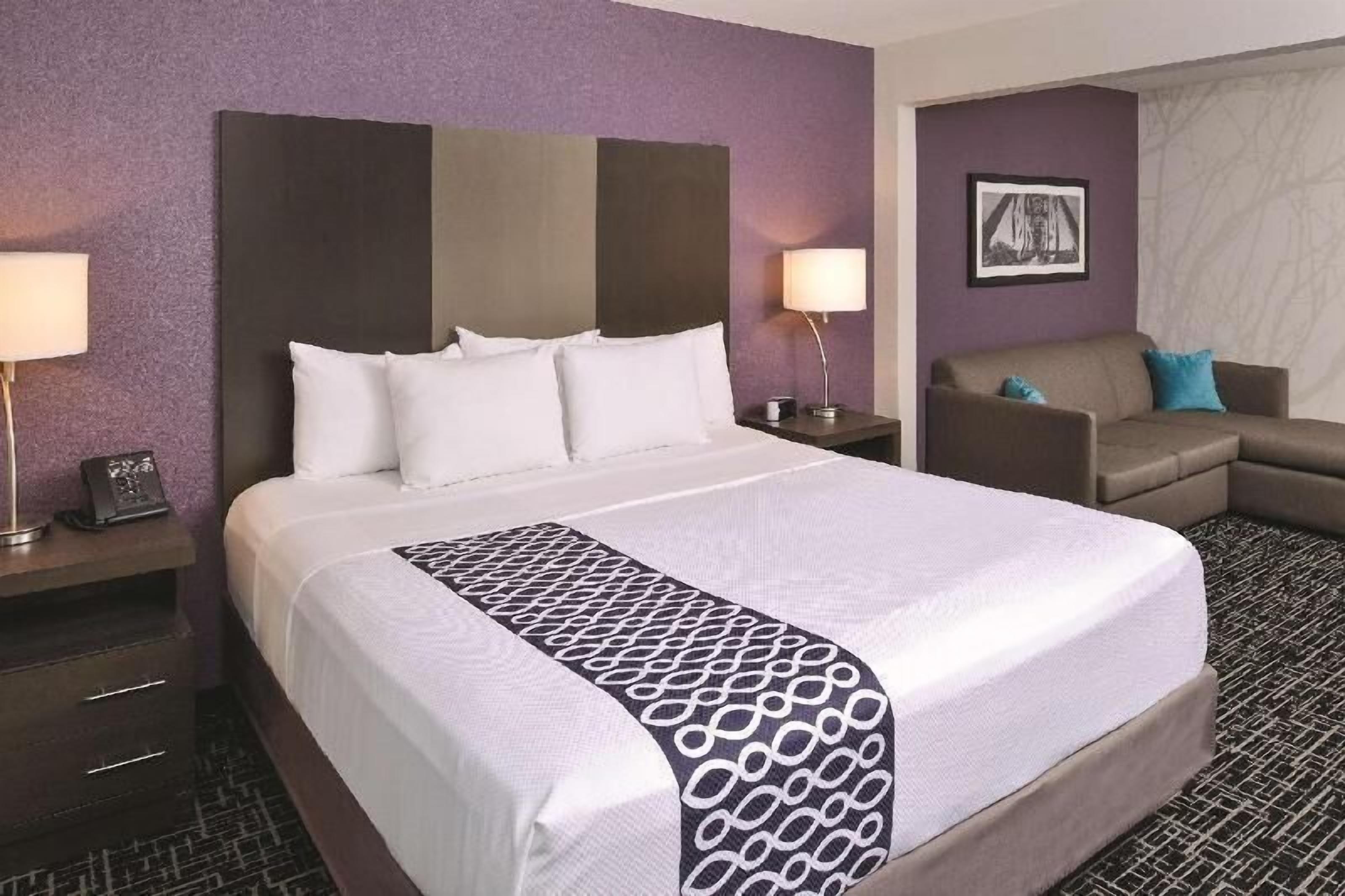 Premium bedding, desk, blackout drapes, iron/ironing board