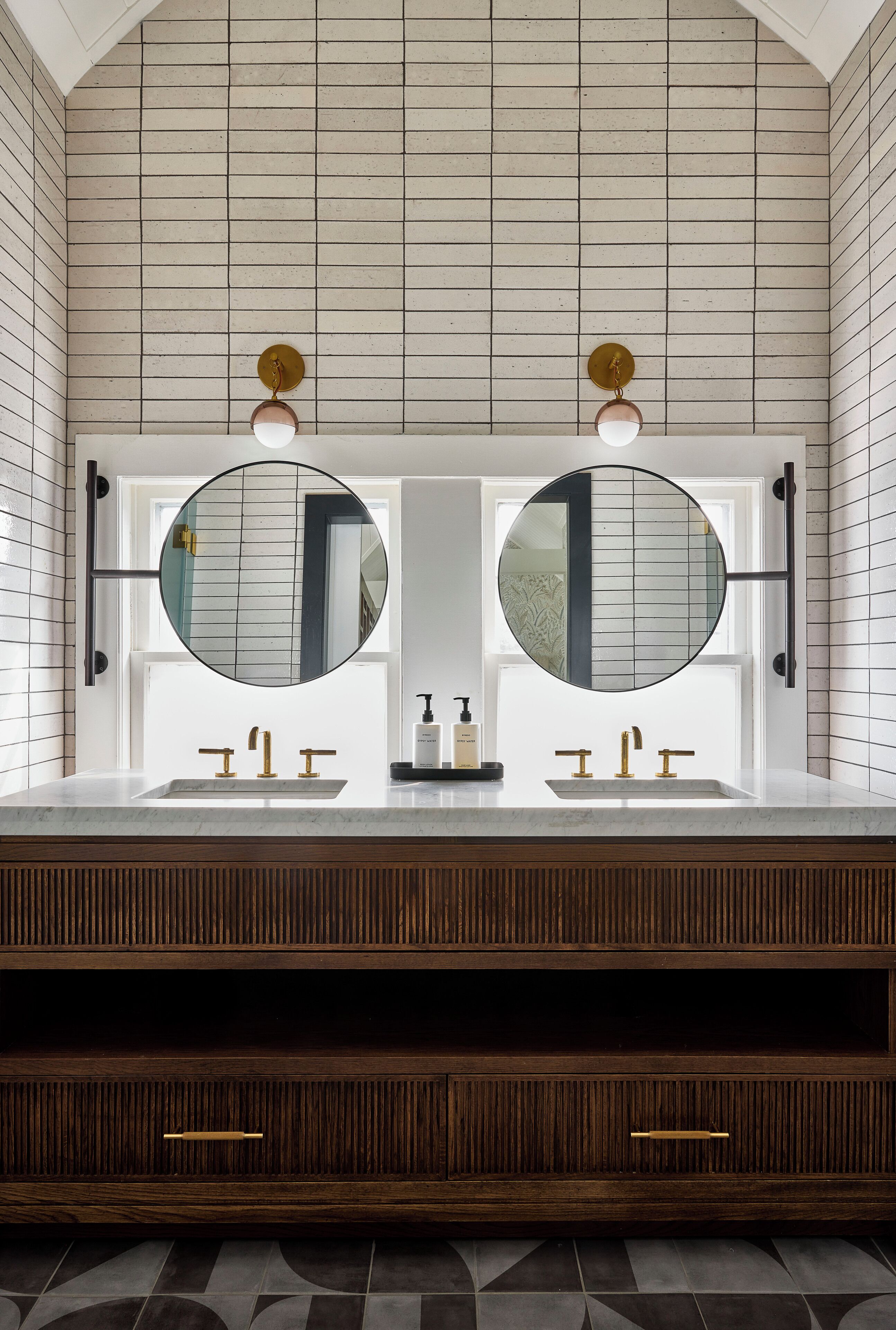 combined shower/bathtub, designer toiletries, hair dryer, bathrobes