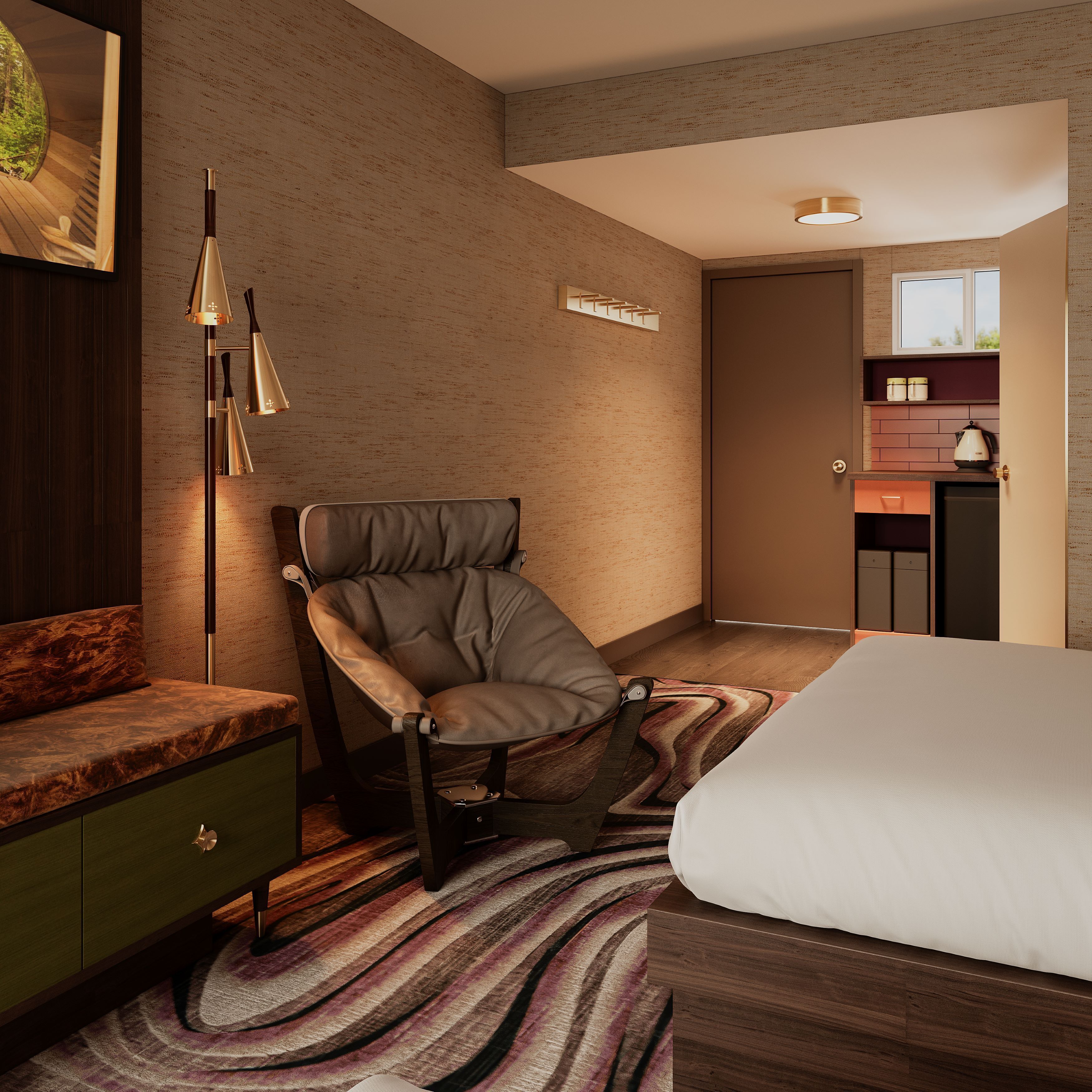 Decoración personalizada, muebles diferentes y cortinas blackout 