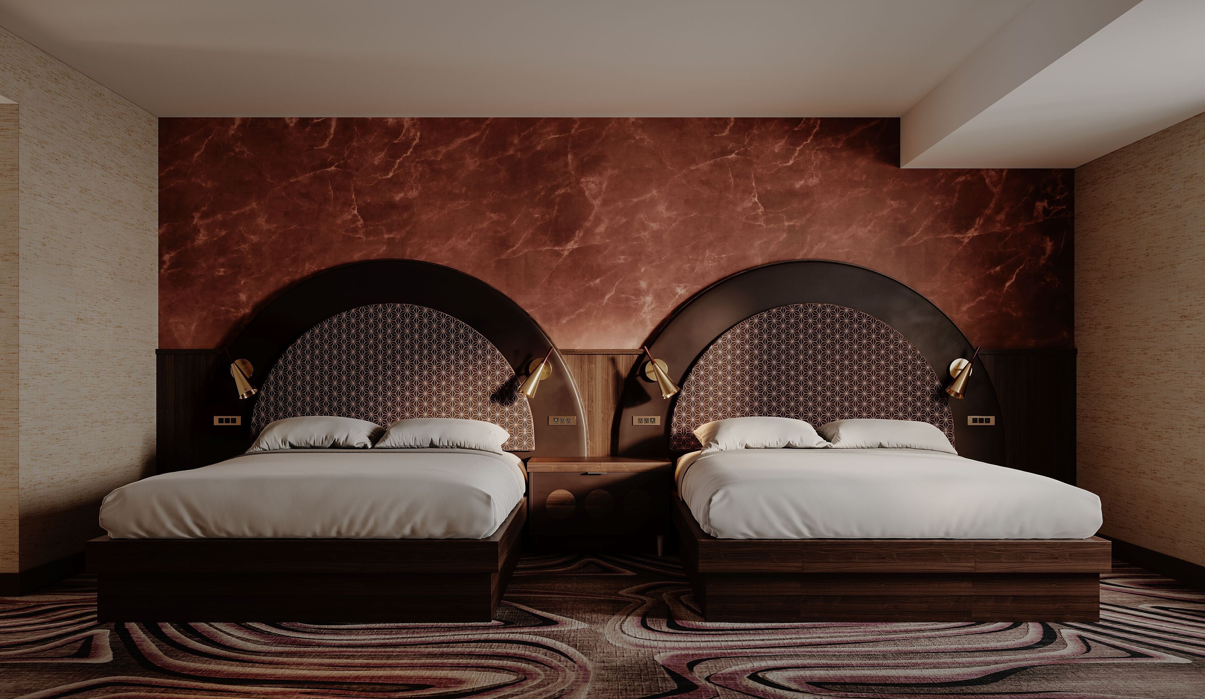 Decoración personalizada, muebles diferentes y cortinas blackout 