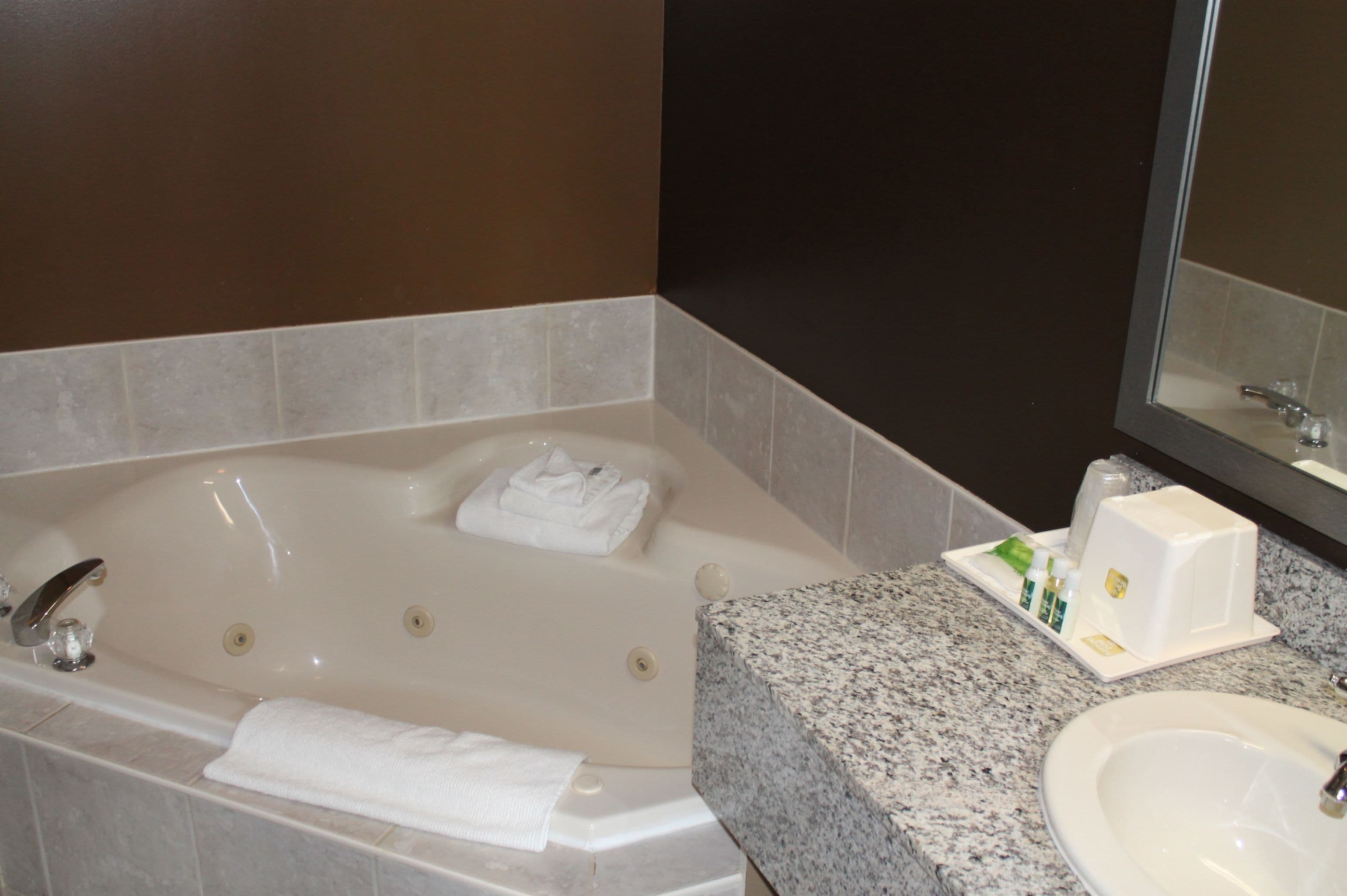 free toiletries, hair dryer, towels, soap