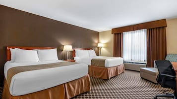 Standard Room, 2 Queen Beds, Non Smoking, Refrigerator & Microwave | Pillowtop beds, in-room safe, desk, blackout drapes
