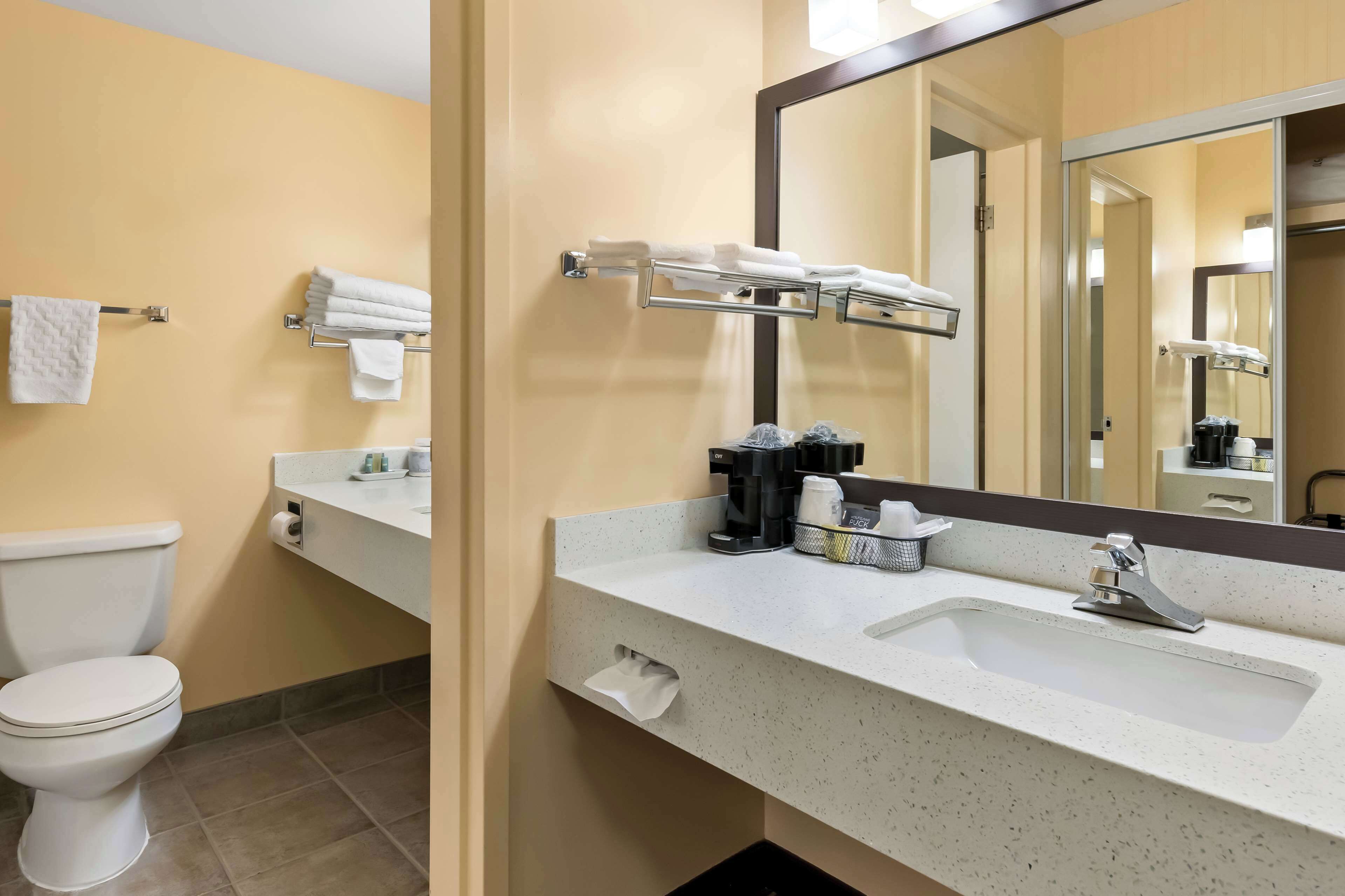 free toiletries, hair dryer, towels, soap