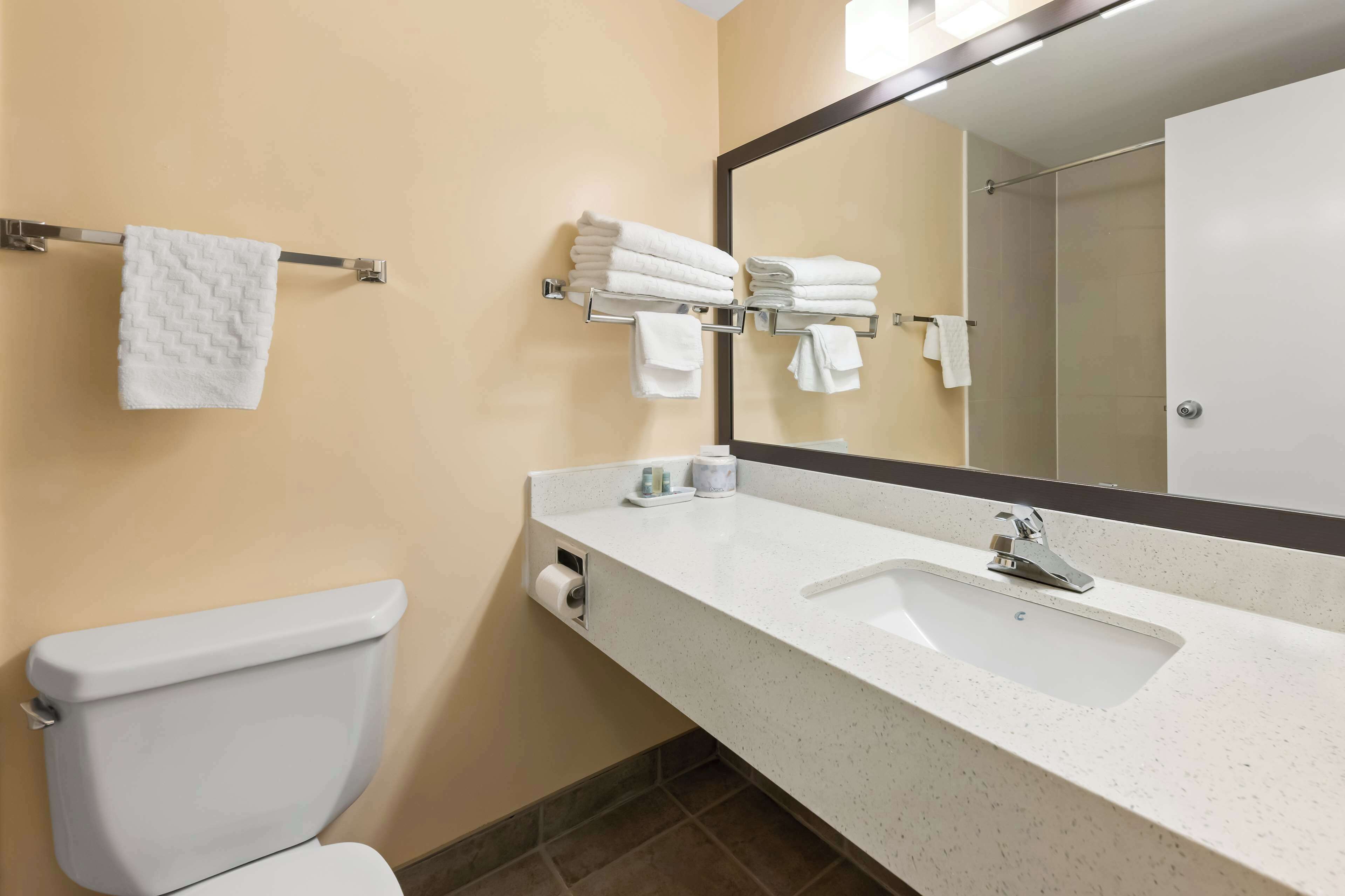 free toiletries, hair dryer, towels, soap