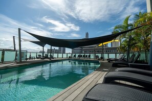 2 outdoor pools, open 6:00 AM to 9:00 PM, sun loungers