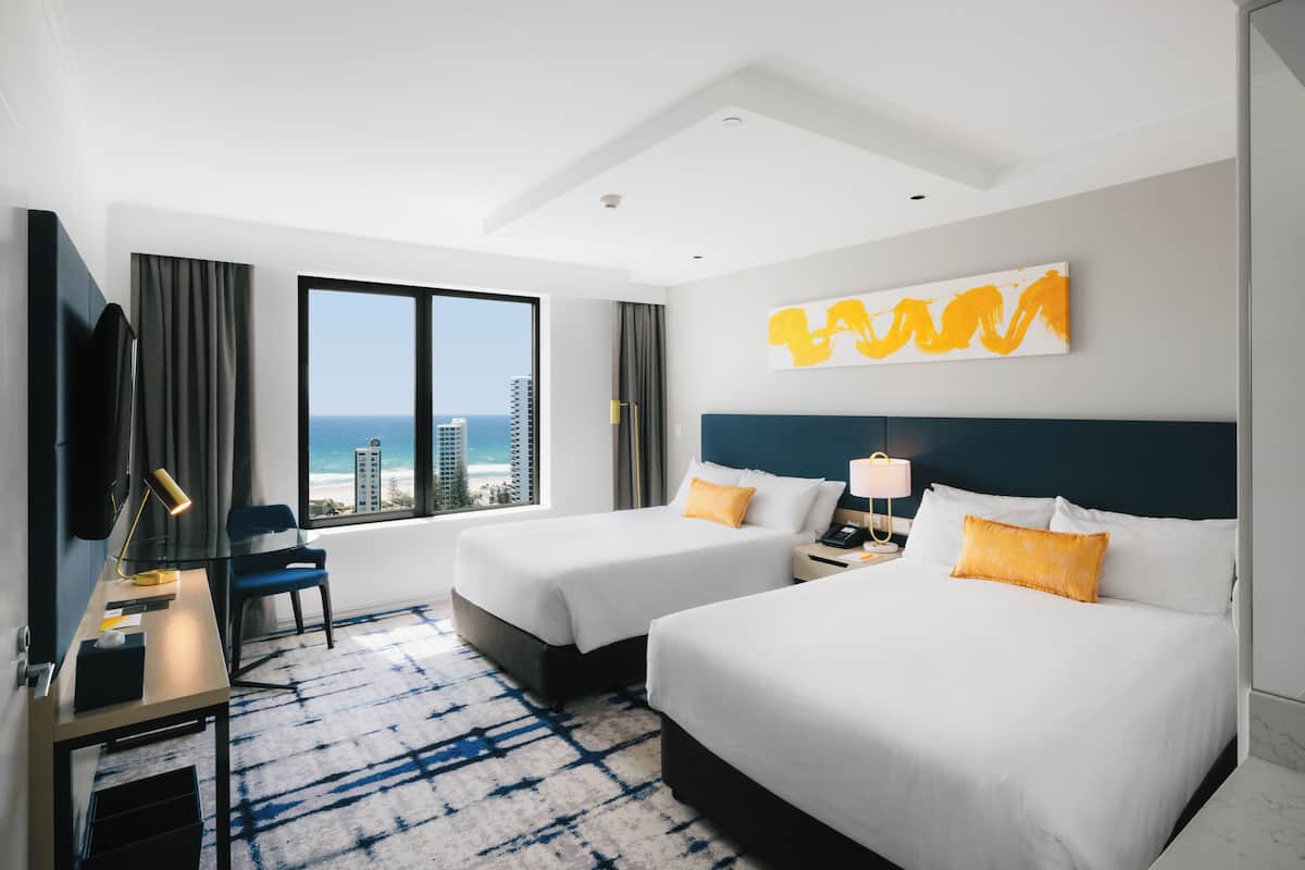 Premium Room, 2 Double Beds, Ocean View | Premium bedding, minibar, in-room safe, desk