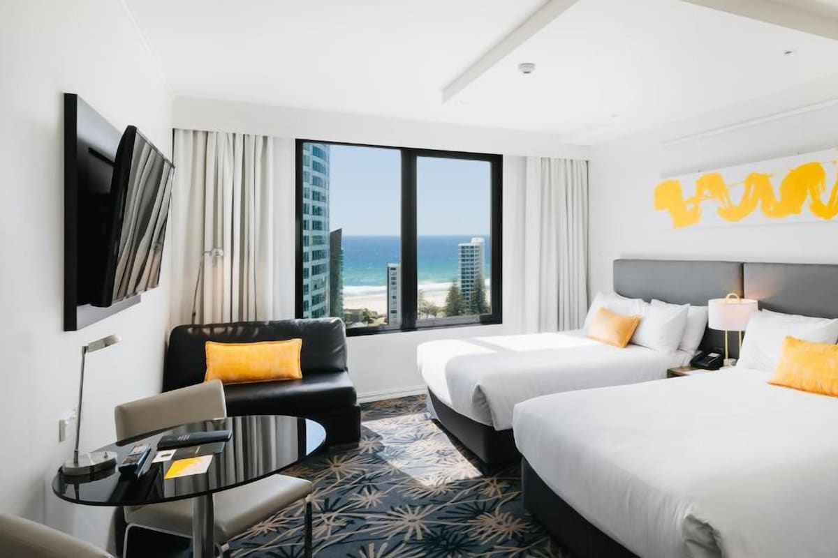 Standard Room, 2 Double Beds, Ocean View | Premium bedding, minibar, in-room safe, desk