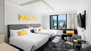 Standardzimmer, 2 Doppelbetten, Stadtblick