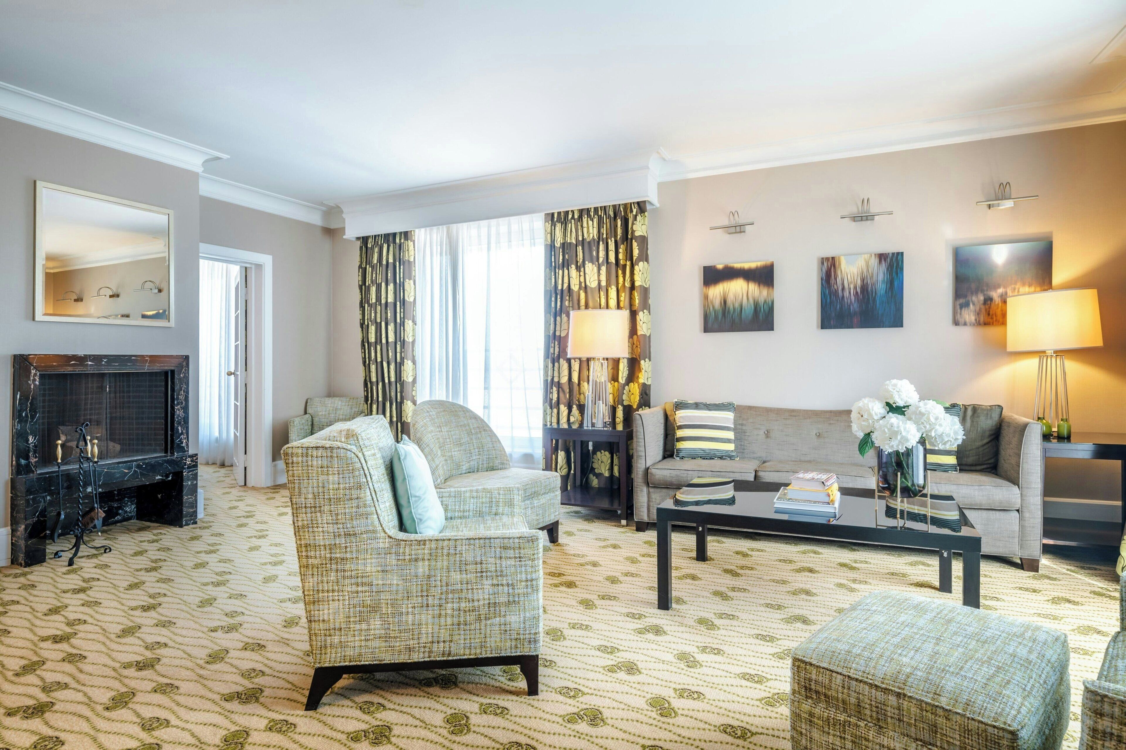 presidential suite, 1 king bed with sofa bed, non smoking | hypo-allergenic bedding, in-room safe, desk, blackout curtains