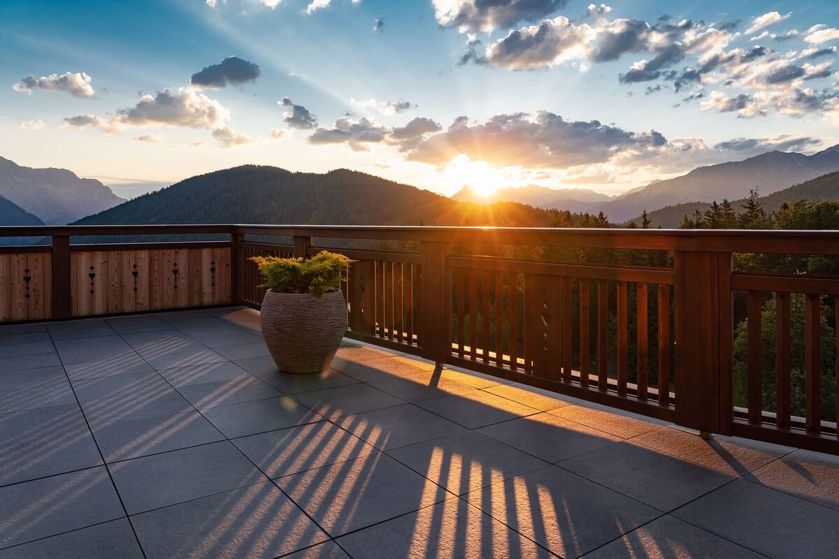 panoramic suite, 2 bedrooms, patio, mountain view (deluxe) | view from room