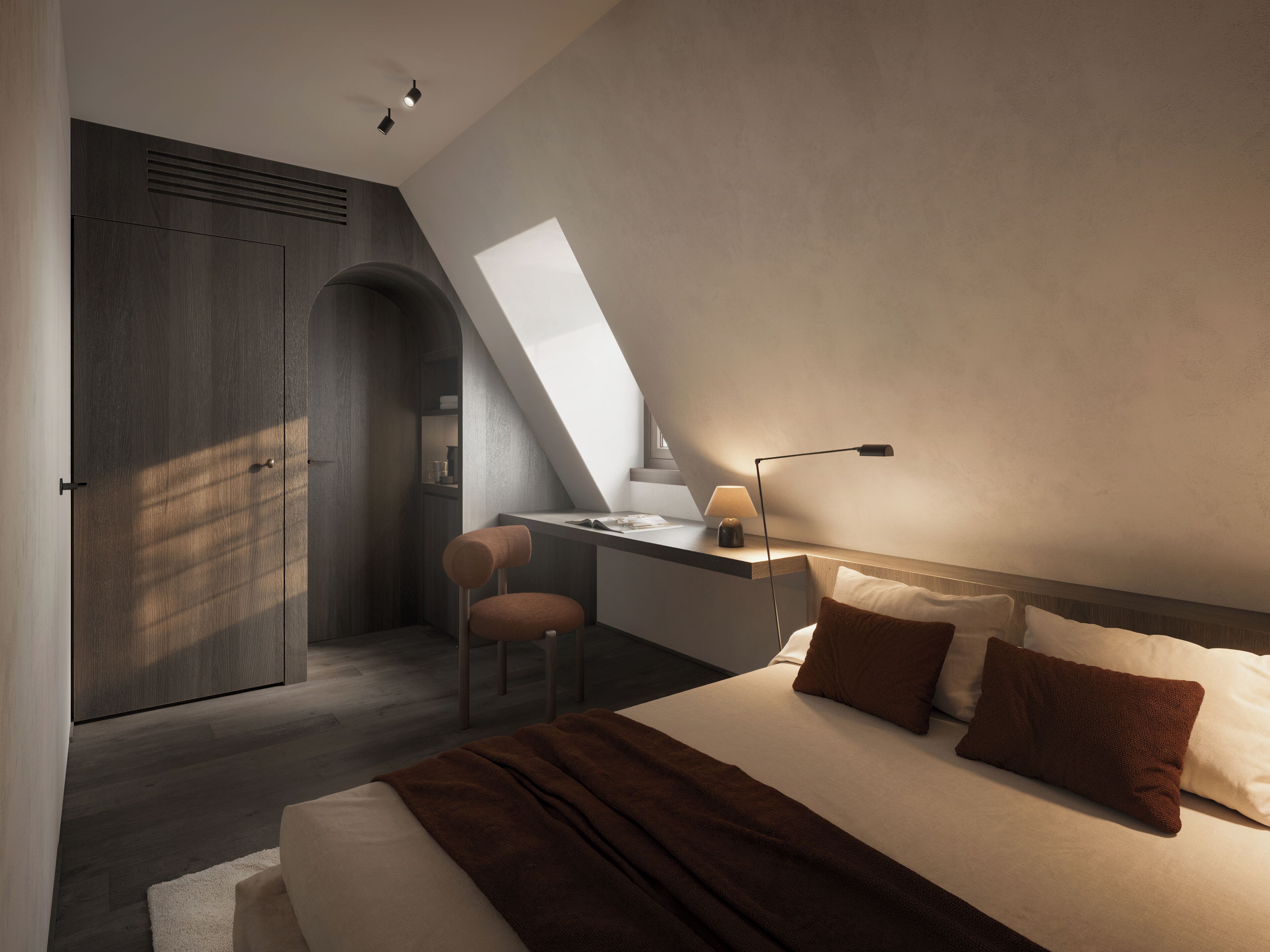 Minibar, caja de seguridad en la habitación y escritorio 