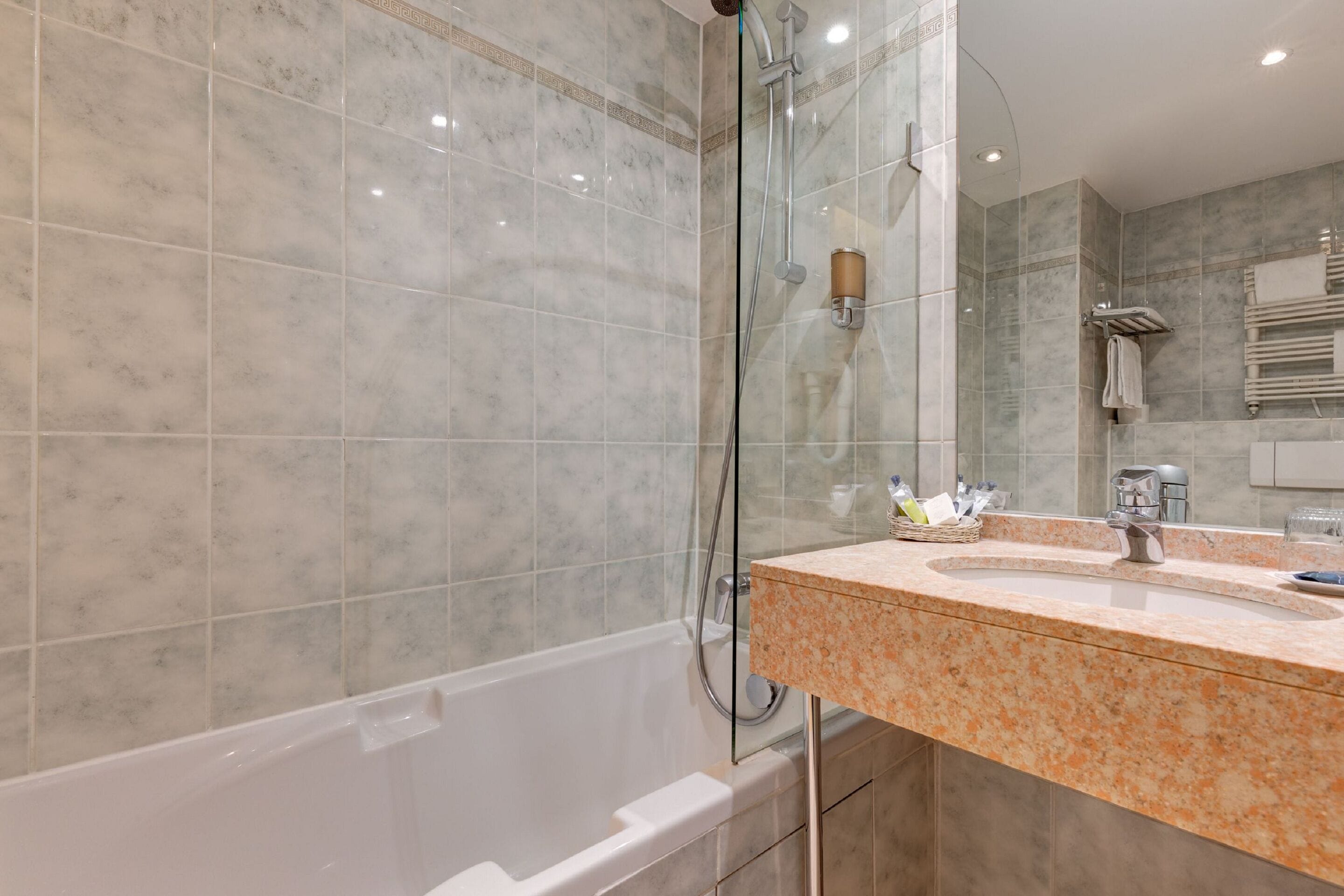 hair dryer, slippers, towels