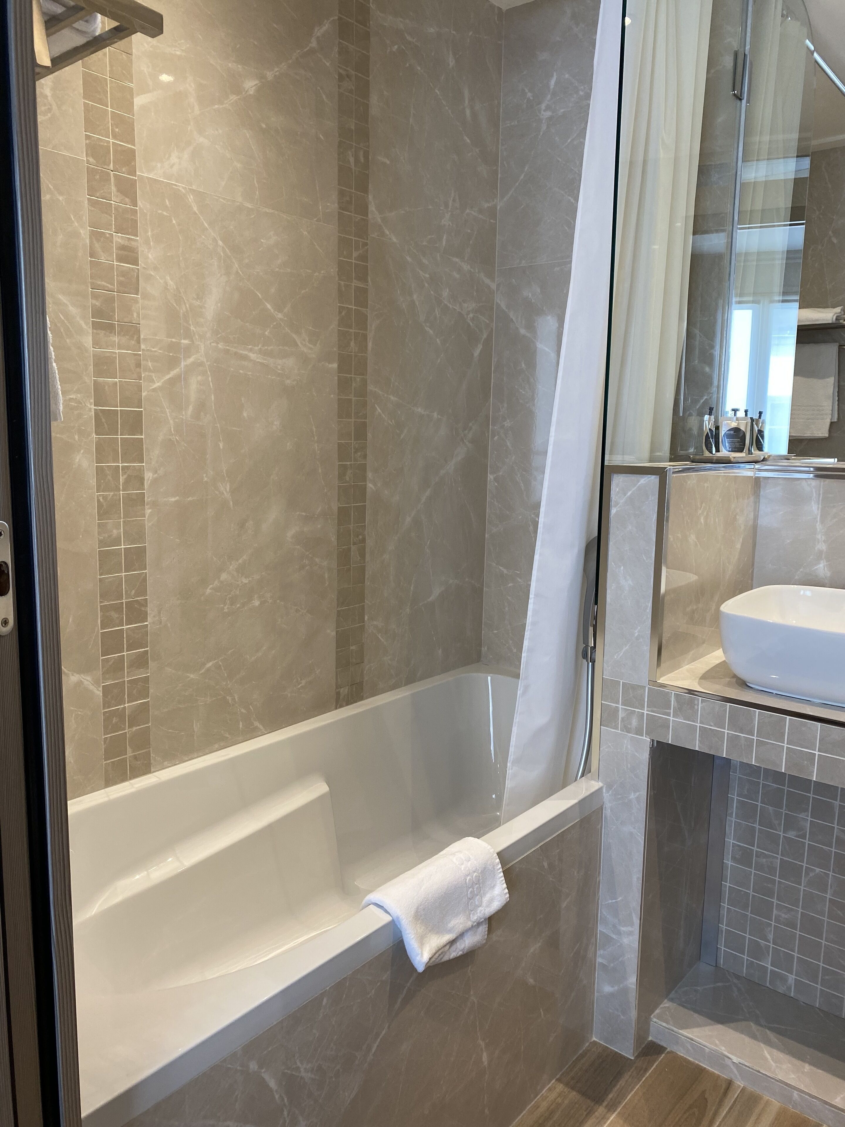 double room | bathroom | hair dryer, slippers, towels