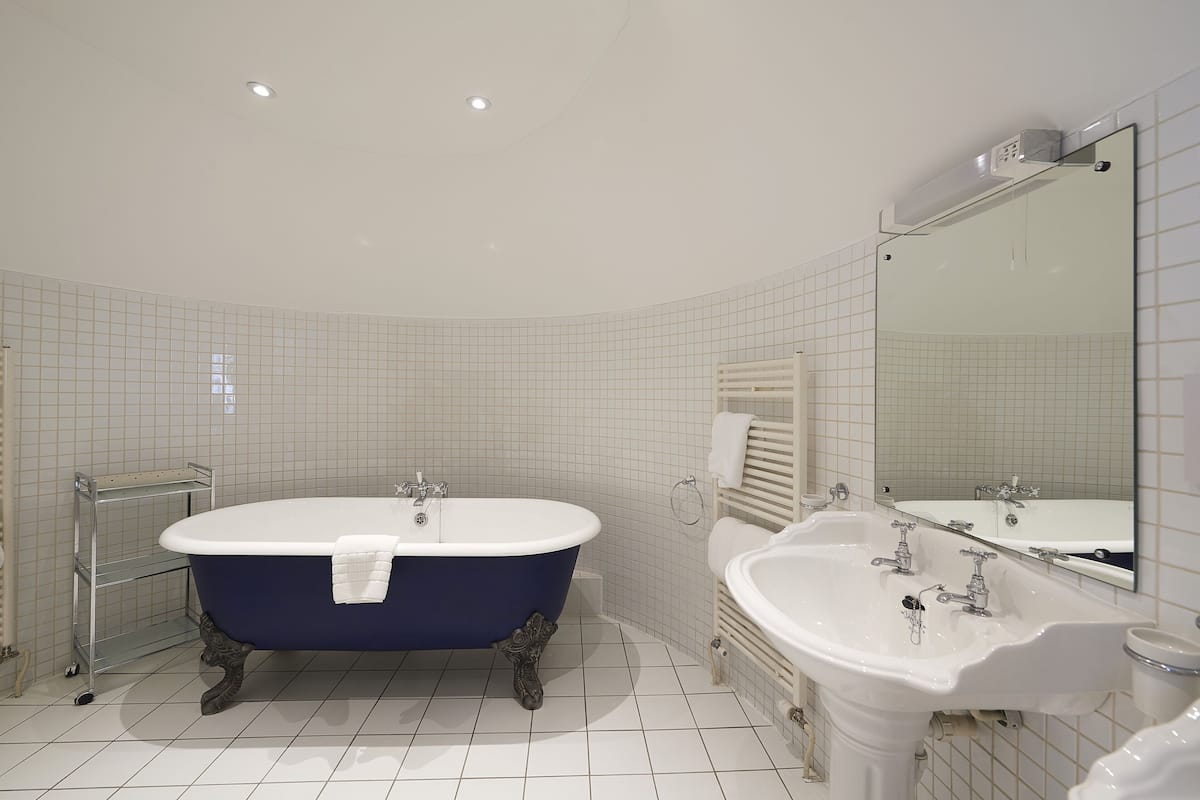 free toiletries, hair dryer, towels