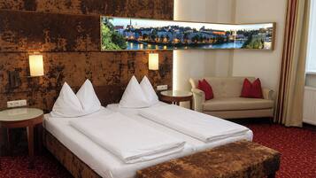 Hypo-allergenic bedding, in-room safe, individually decorated