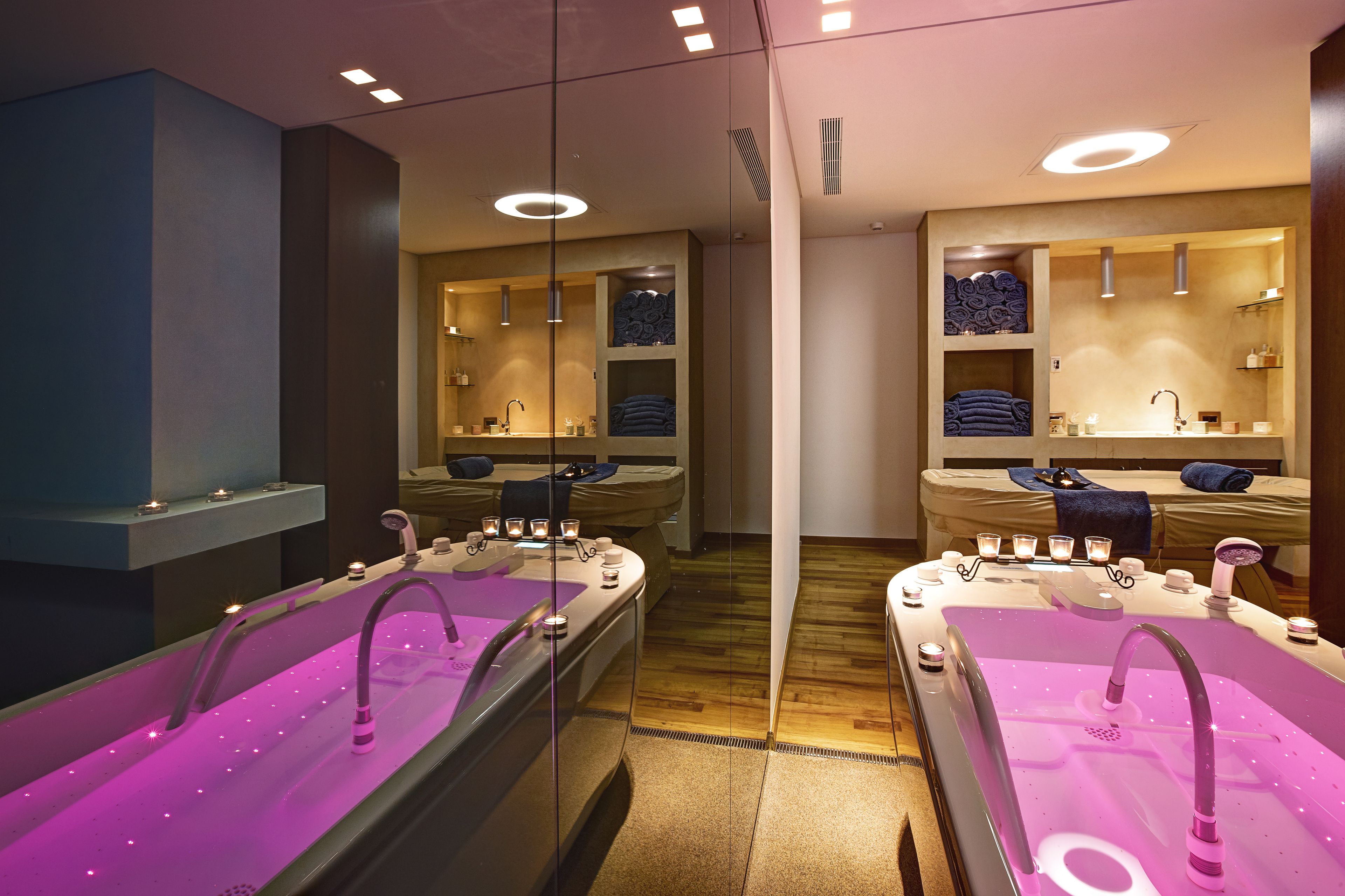 sauna, hot tub, body treatments, facials, massage/treatment rooms