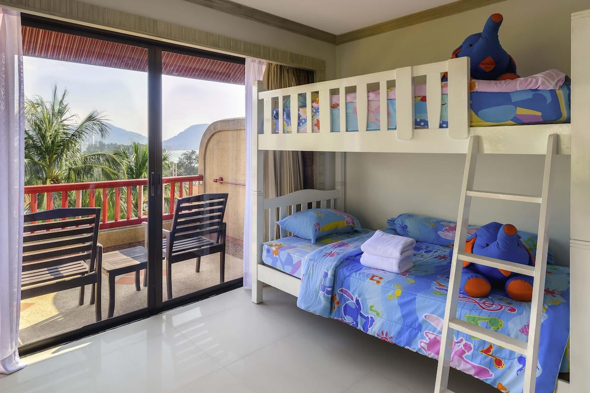 Room (1 Double bed, 1 Bunk bed) | In-room safe, desk, laptop workspace, blackout drapes