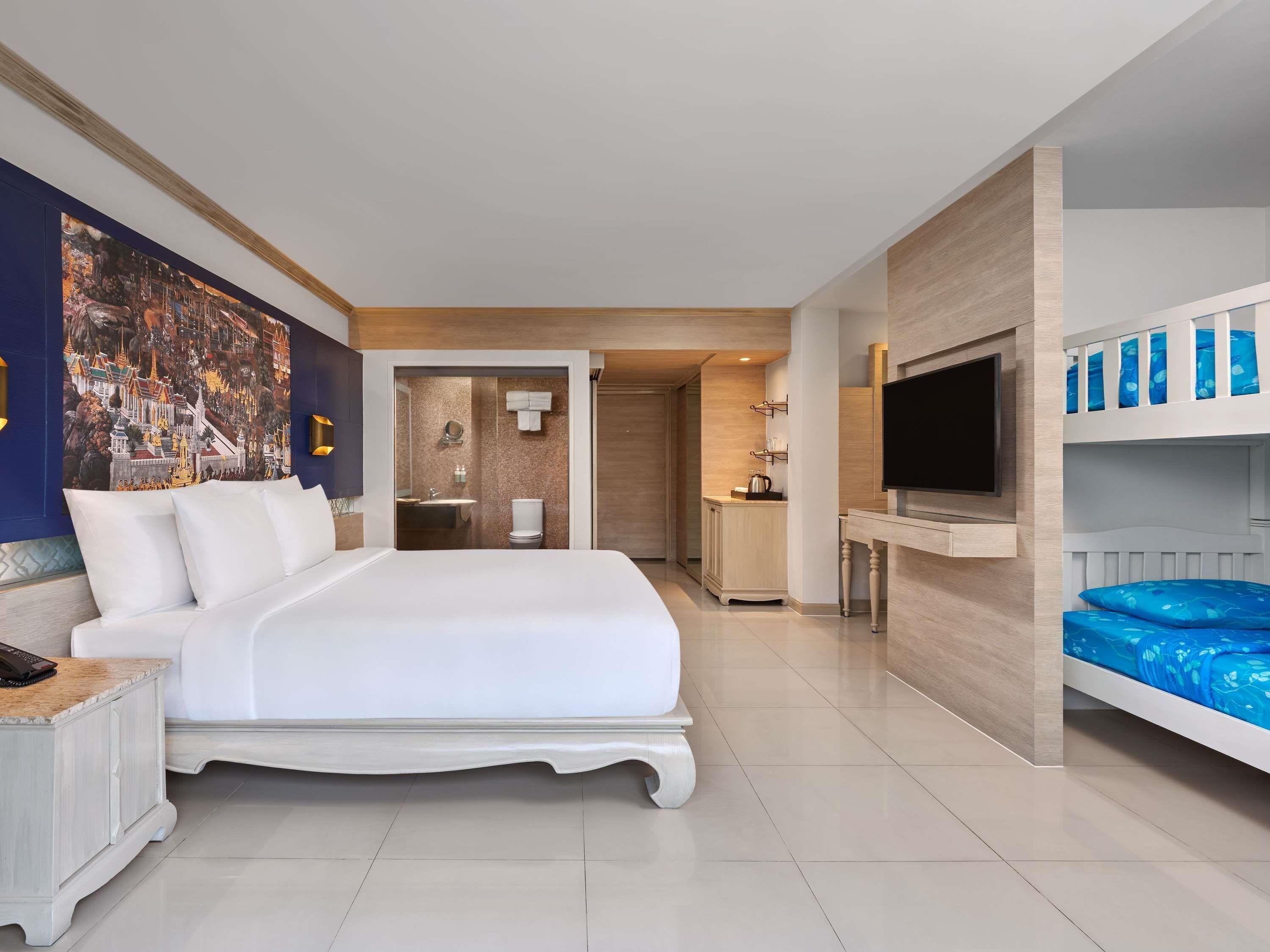 Room (1 Double bed, 1 Bunk bed) | In-room safe, desk, laptop workspace, blackout drapes