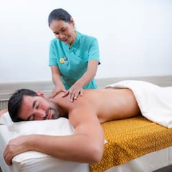 Guests can enjoy a soothing massage in a serene space with a single bed and expert care.