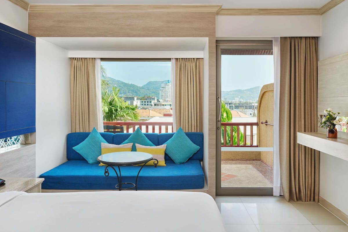 In-room safe, desk, laptop workspace, blackout curtains