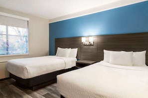 Premium bedding, desk, soundproofing, iron/ironing board