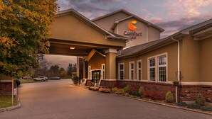 A Comfort Inn hotel with a modern design, featuring a prominent entrance, a covered walkway, and a well-maintained exterior. - Comfort Inn University (Buffalo)