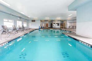 Indoor pool, open 7 AM to 10:00 PM, sun loungers