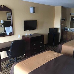 Two Double Beds, Non-Smoking | 1 bedroom, iron/ironing board, free WiFi, alarm clocks