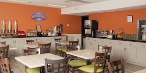 Free daily buffet breakfast