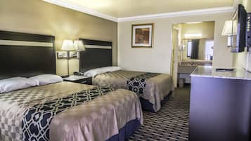 Standard Double Room, 2 Double Beds | Iron/ironing board, free WiFi, bed sheets