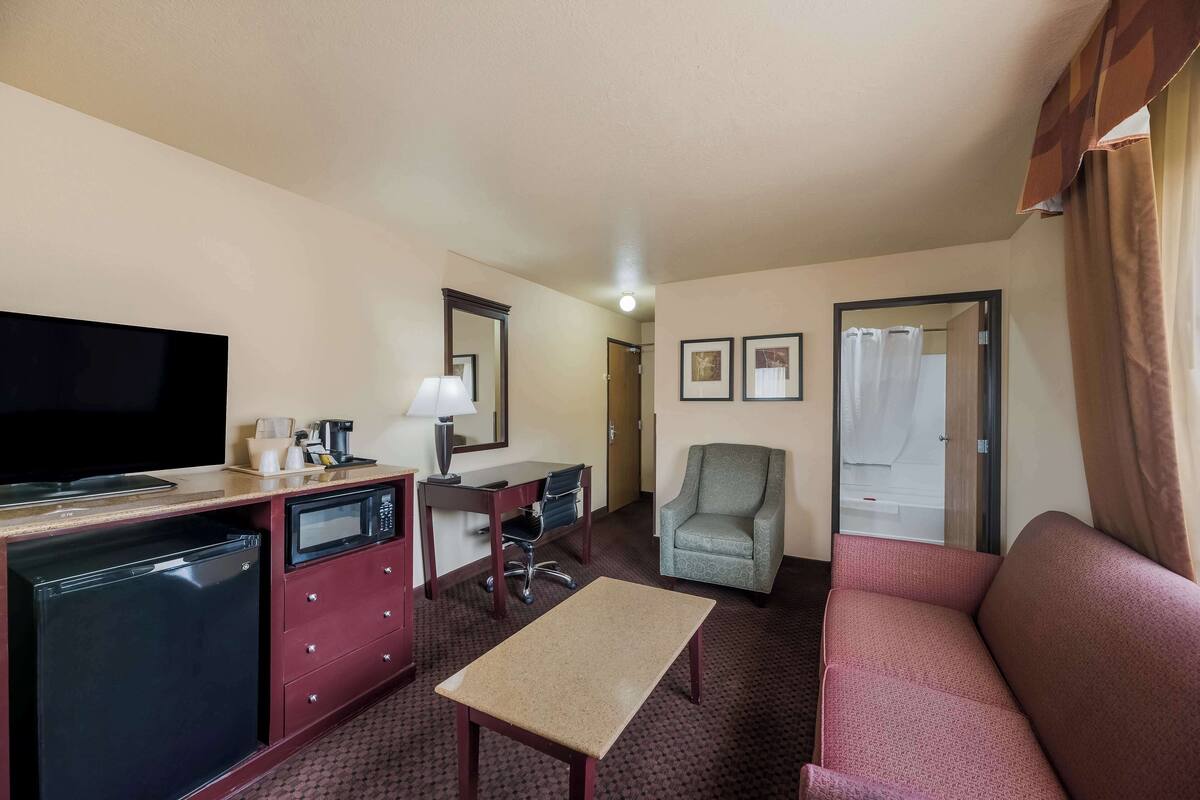 suite, 1 king bed, non smoking, refrigerator & microwave (with sofabed) | 1 bedroom, premium bedding, down duvets, pillow-top beds