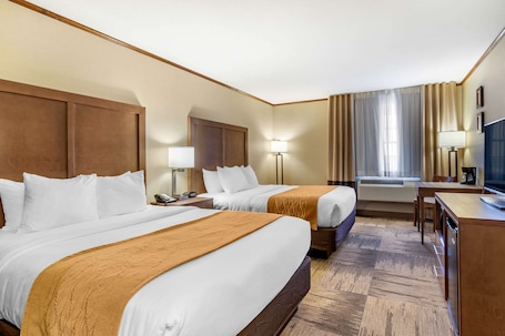 Standard Room, 2 Queen Beds, Non Smoking | Premium bedding, blackout drapes, iron/ironing board