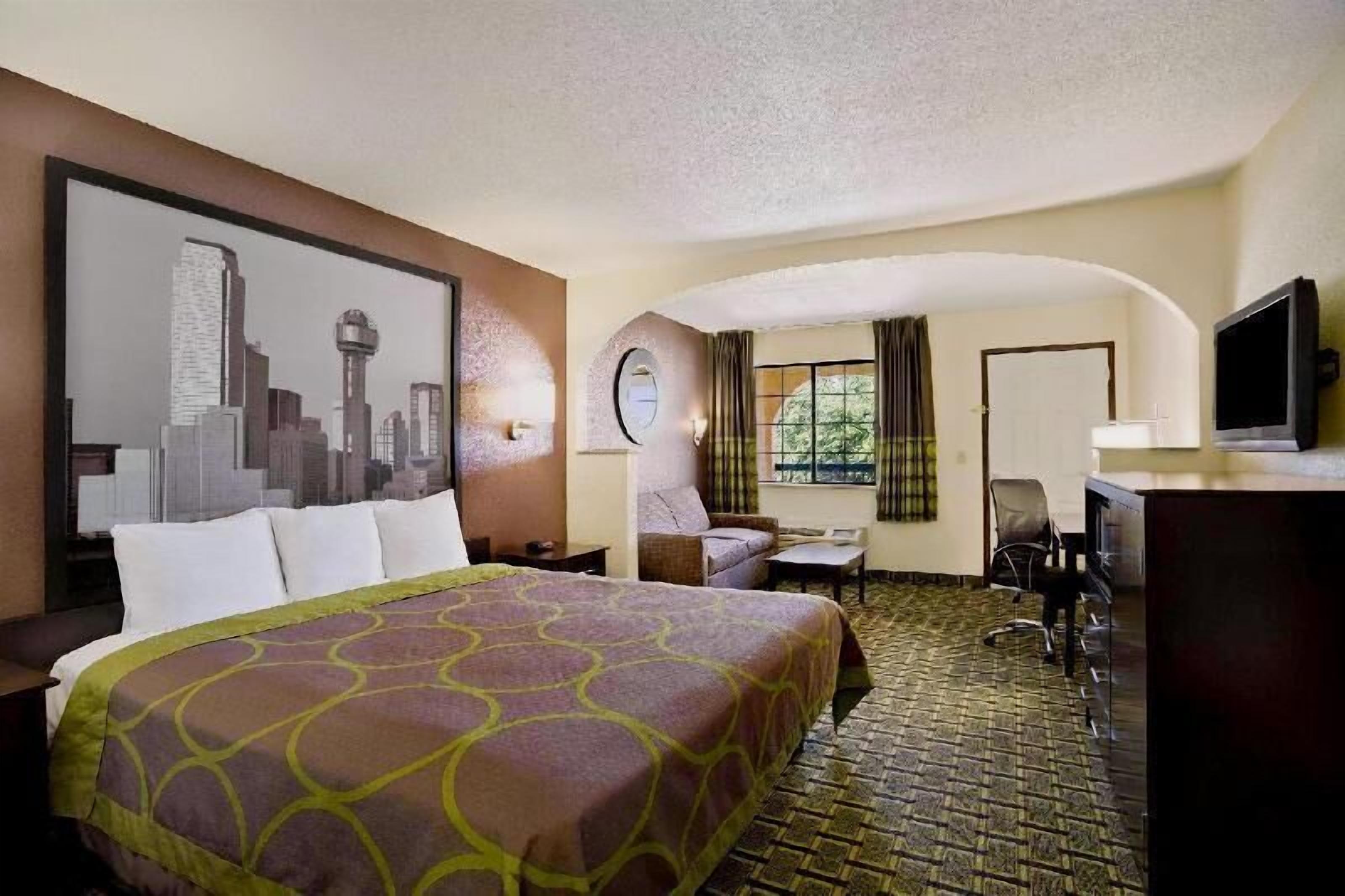 Bureau, espace de travail pour ordinateur portable, rideaux occultants