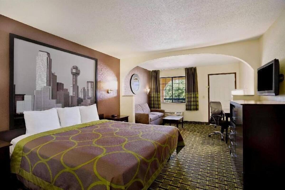 Bureau, espace de travail pour ordinateur portable, rideaux occultants