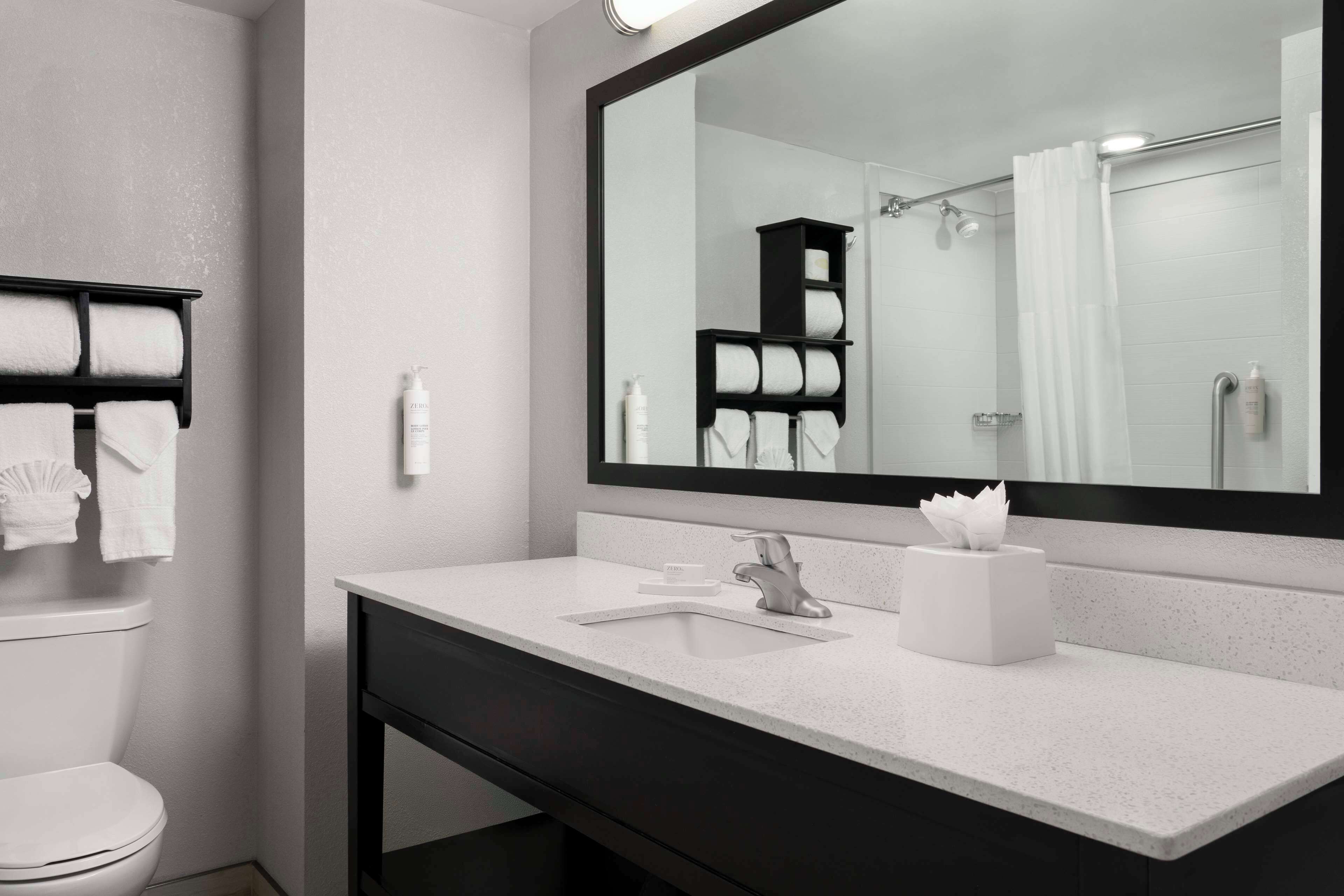 one king study sofabed nosmoking | bathroom | shower, free toiletries, hair dryer, towels