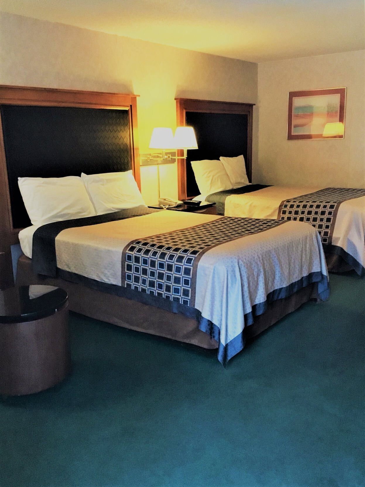 Blackout curtains, iron/ironing board, free cots/infant beds